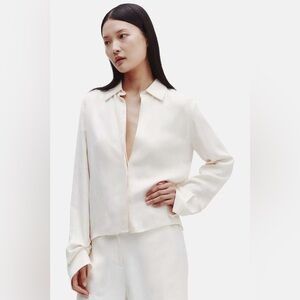 NWT $495 TWP Linen-Blend Button Me Up Shirt